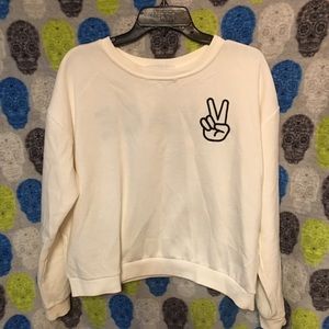 Soft White Peace Sign Top - Forever 21 PLUS